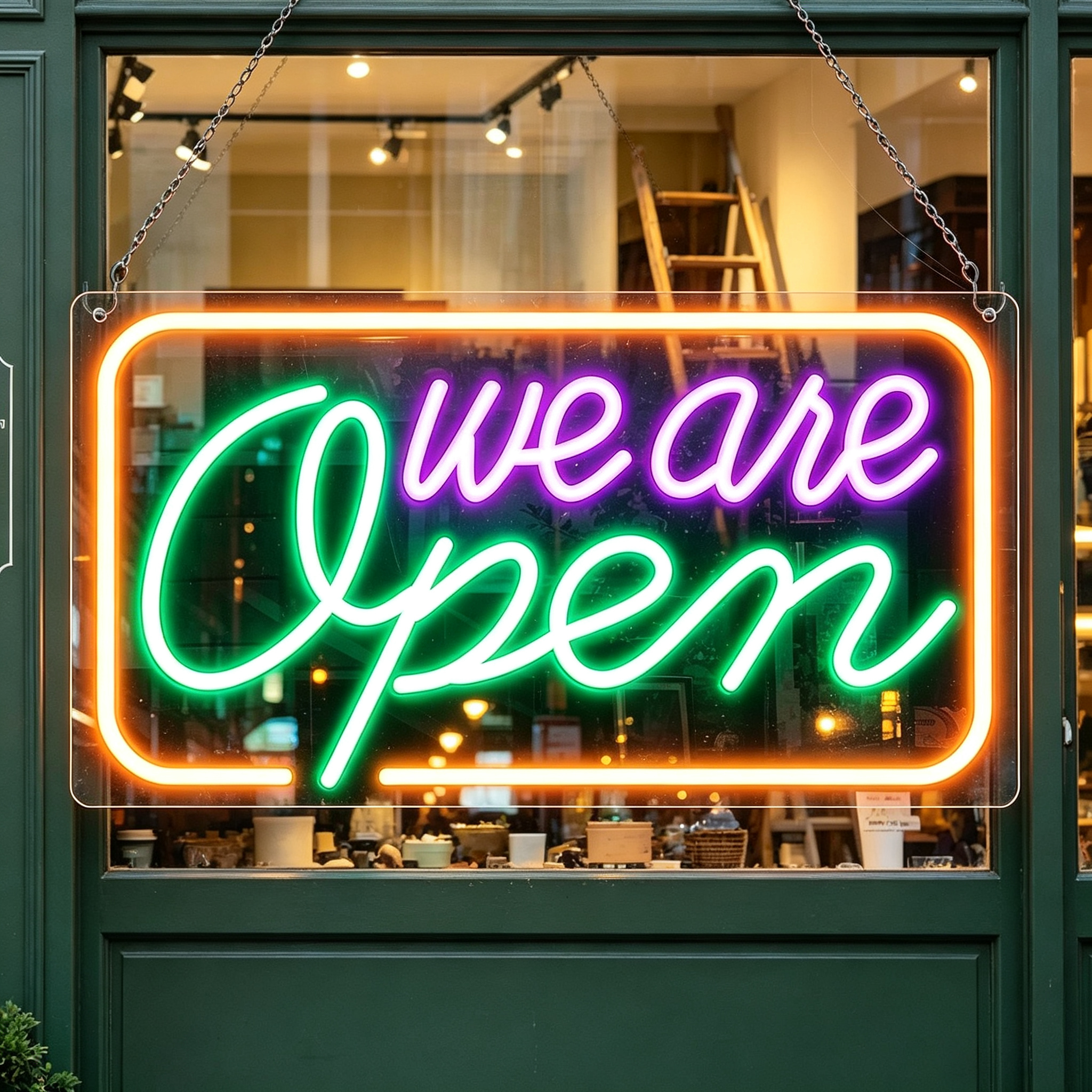 We Are Open Multi-Color Business Neon Sign