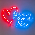 You and Me With Red Heart Romantic Neon Sign