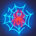 Spider on Web Halloween Neon Sign