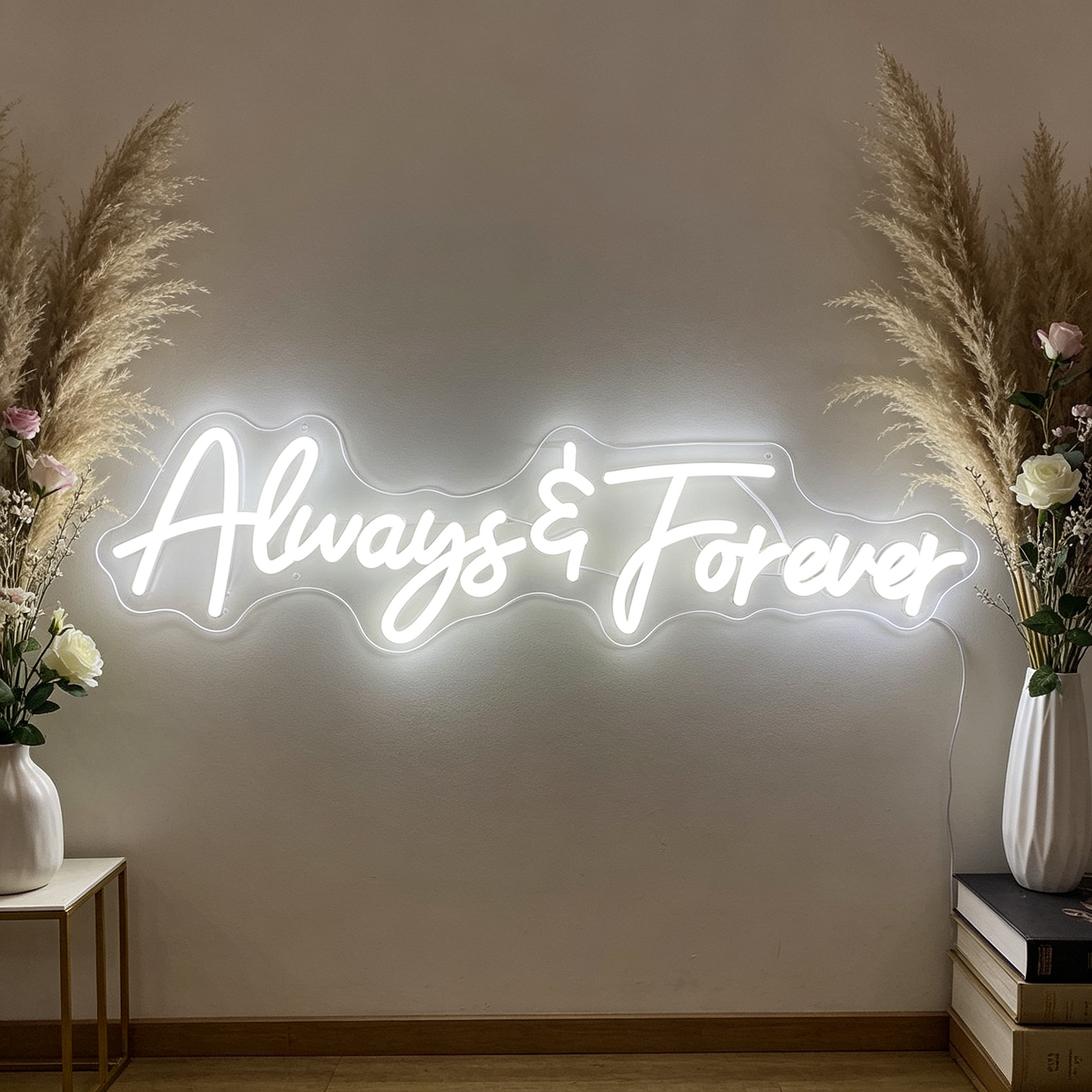 Always & Forever Single Line Wide LED Neon Sign