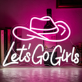Let's Go Girls With Cowboy Hat LED Neon Sign