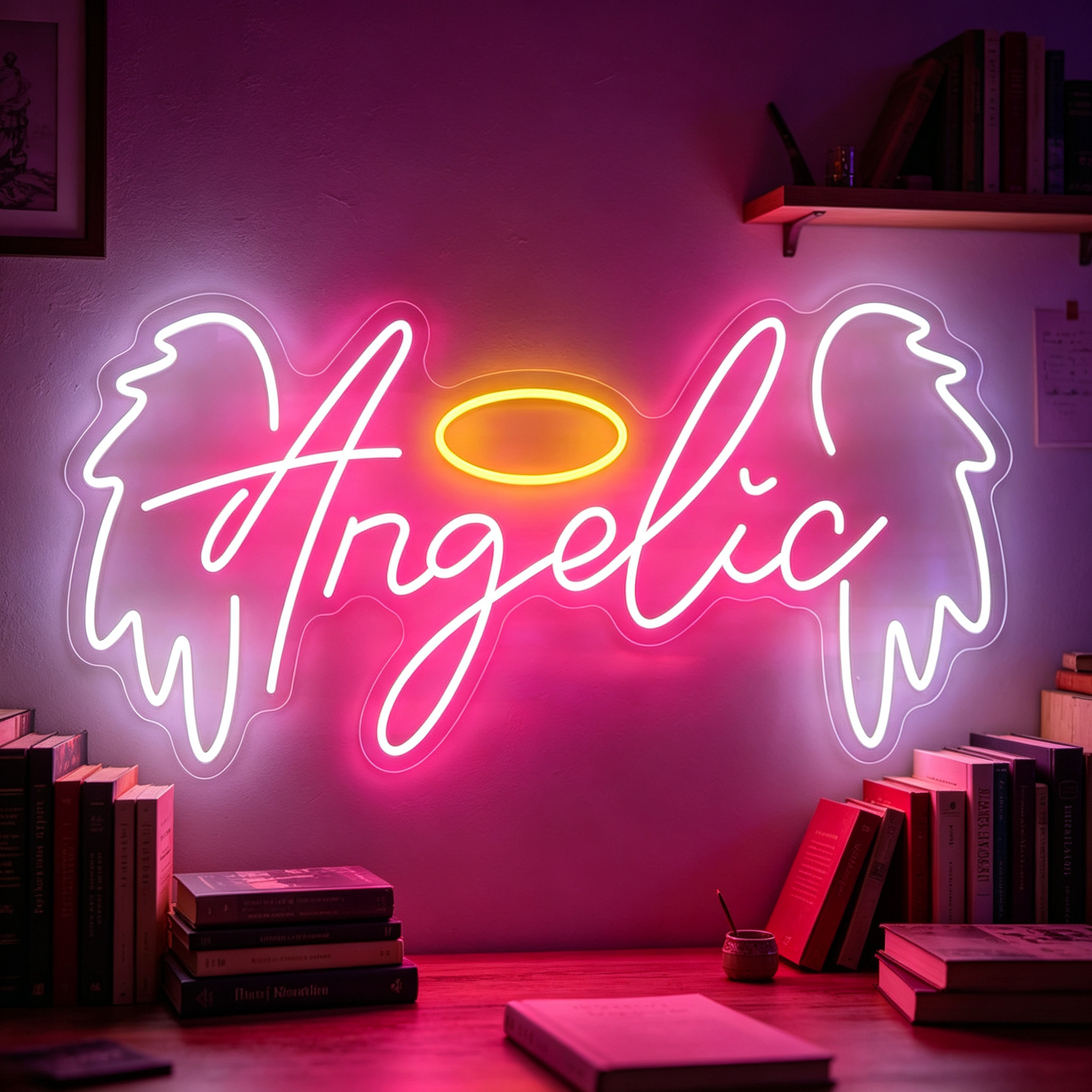 Angelic With Wings And Halo LED Neon Sign