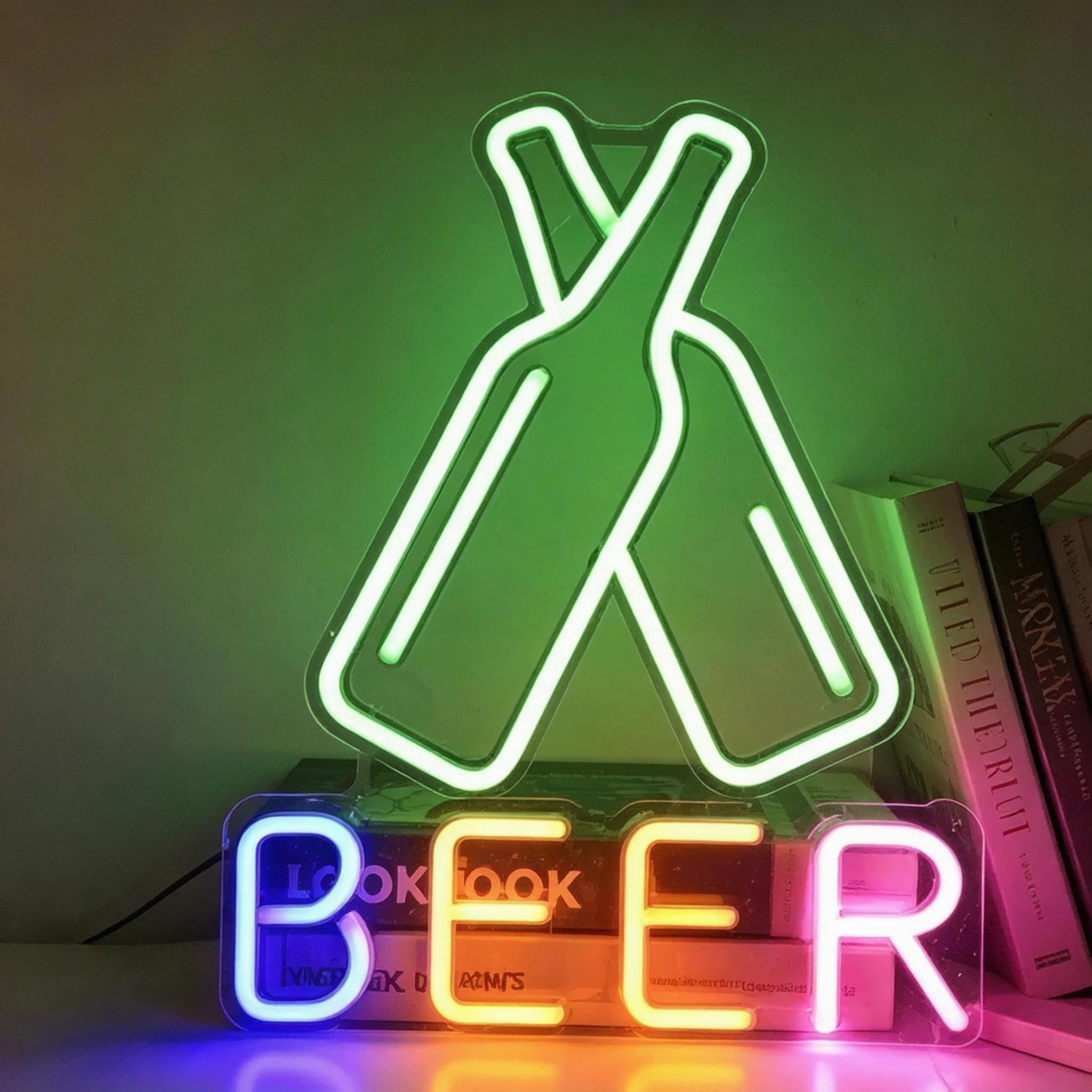 X Beer Bottle LED Neon Sign