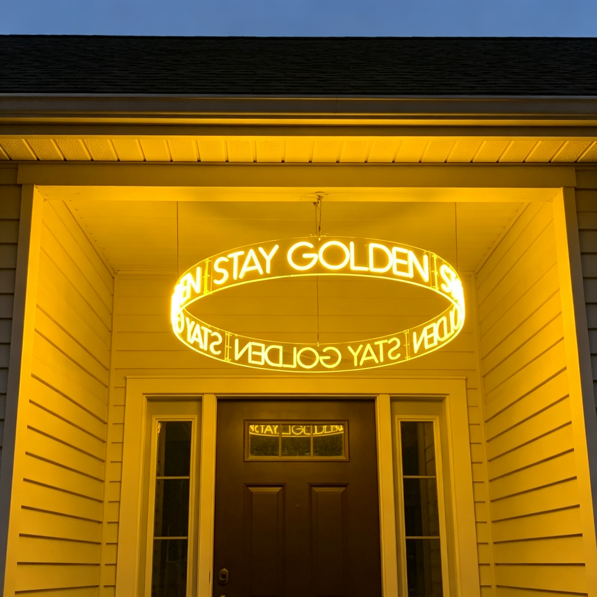360° Circular "Stay Golden" Warm Yellow LED Neon Ring Sign