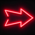 Zigzag Hollow Right Arrow Outline LED Neon Sign