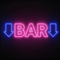 BAR With Downward Arrows On Both Sides LED Neon Sign