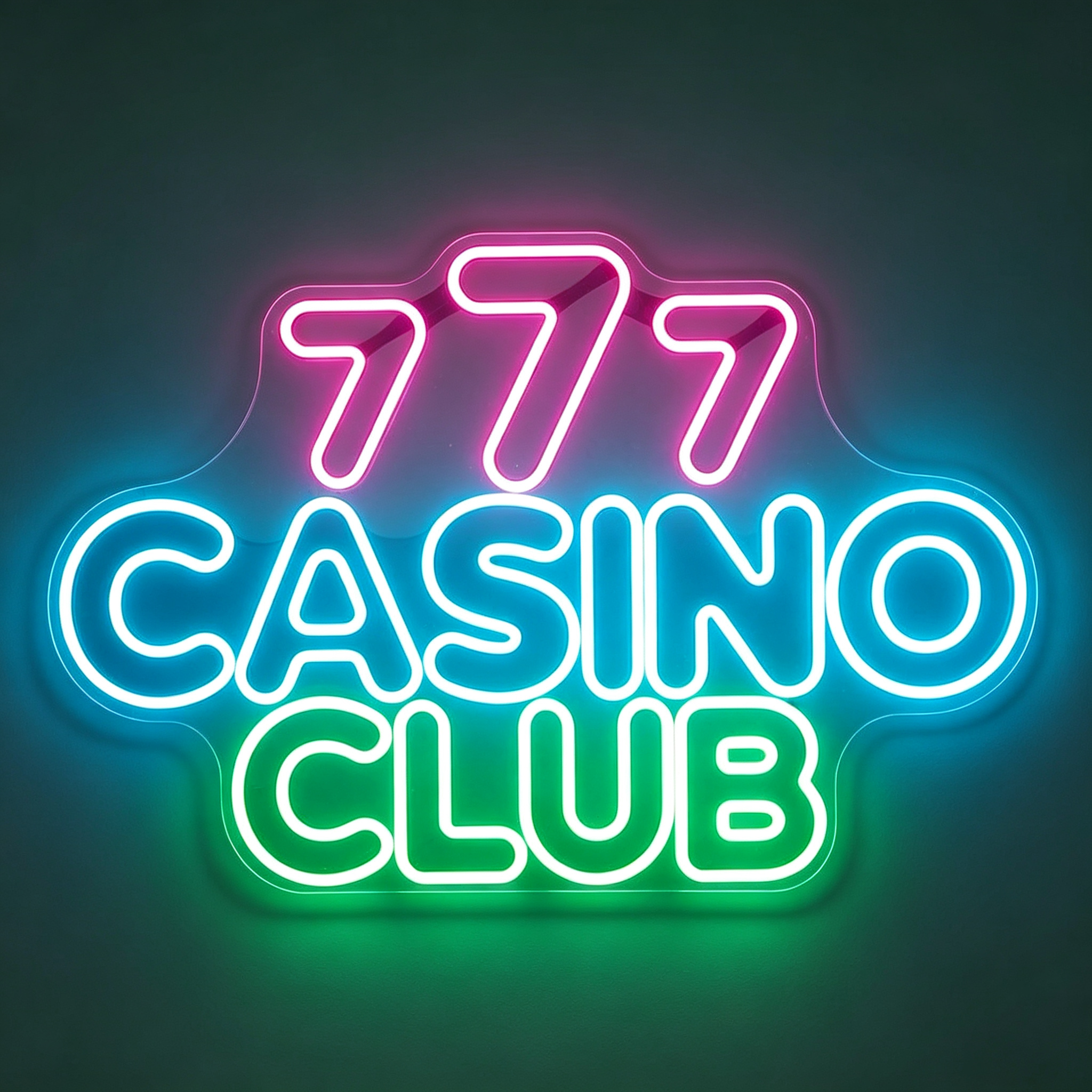 Tri-Color 777 Casino Club LED Neon Sign