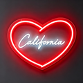California Heart Neon Sign