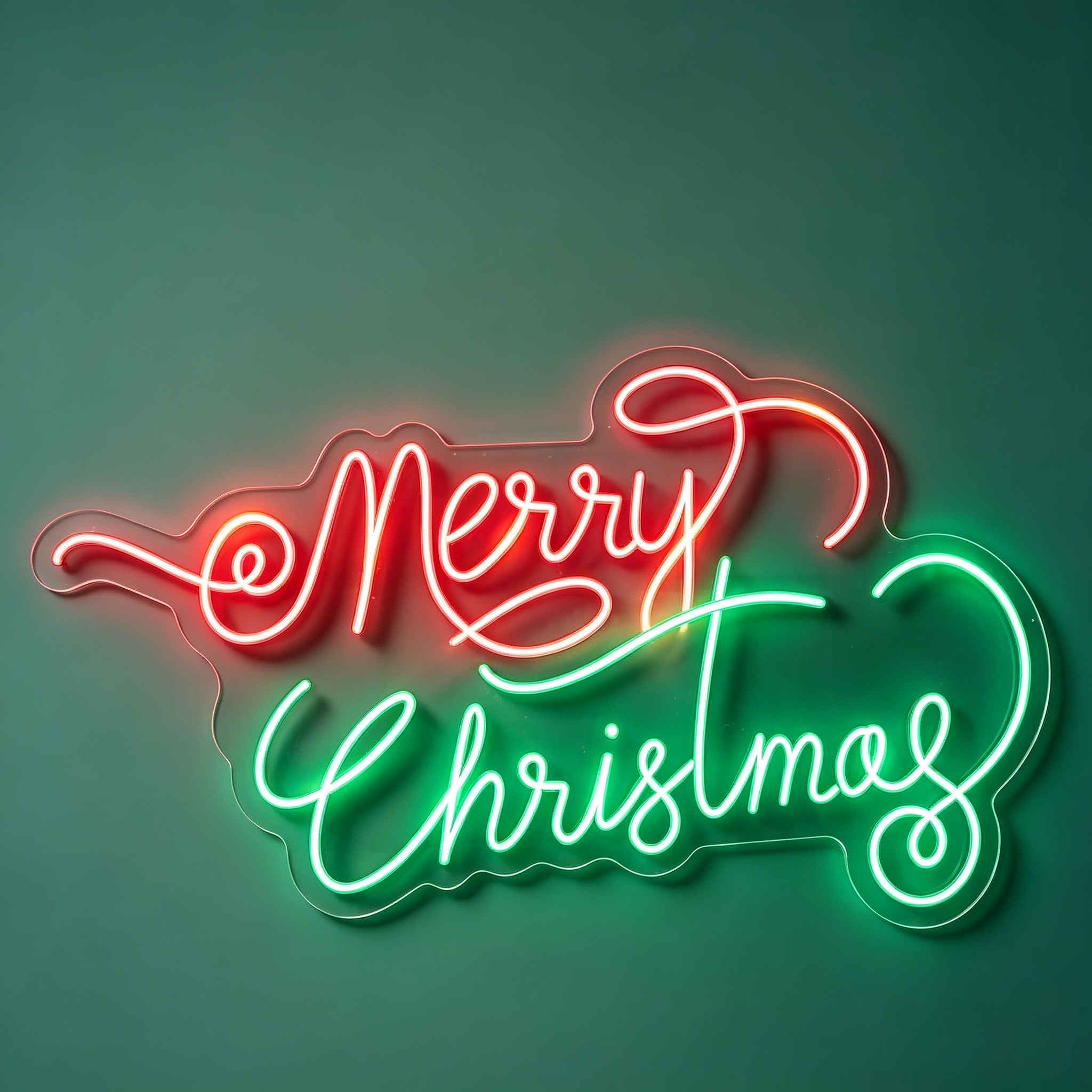 Merry Christmas Cursive Script LED Neon Sign