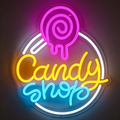 Colorful Melting Lollipop "Candy Shop" Circular LED Neon Sign