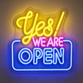 Yes! We Are Open Vibrant Multi-Color Business Neon Sign