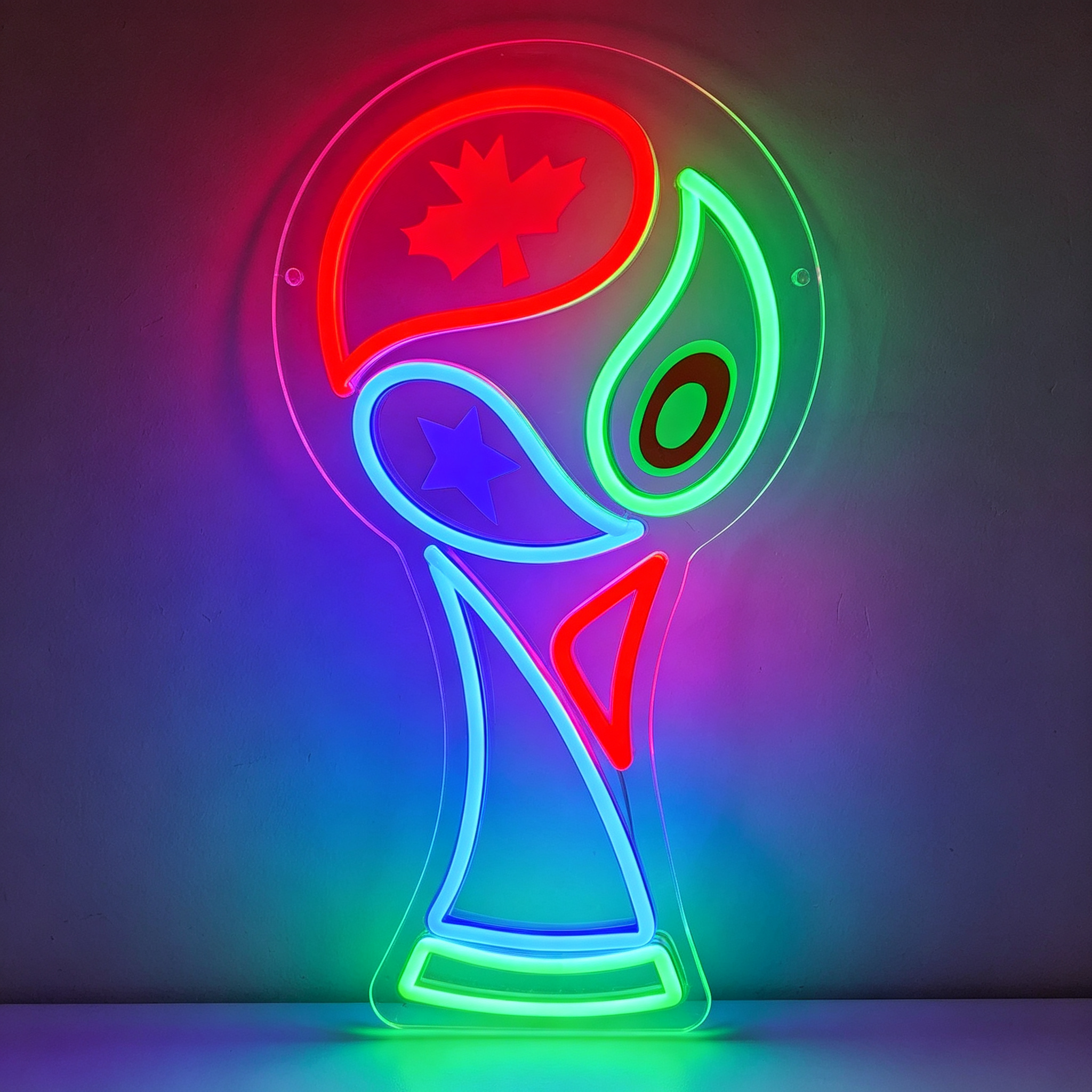 2026 World Cup Trophy Neon Sign