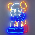 KAWS Style Face-Covering Companion Figure LED Neon Sign