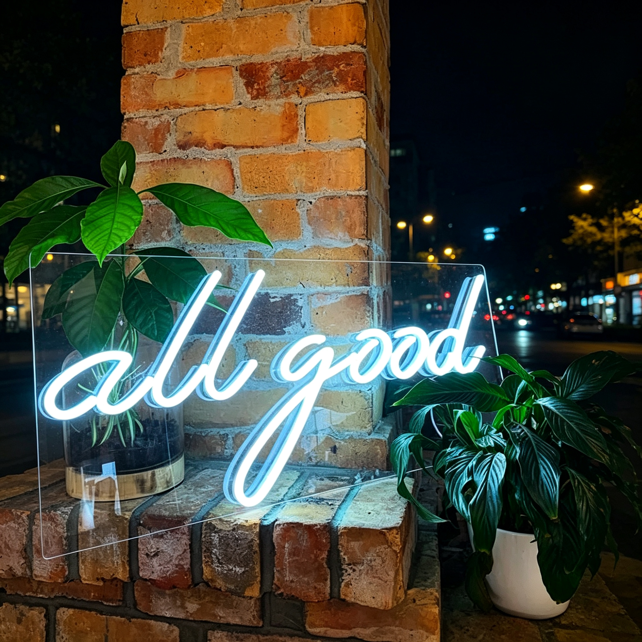 All Good Minimalist Cursive LED Neon Sign
