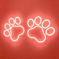 Double Animal Paw Prints LED Neon Sign