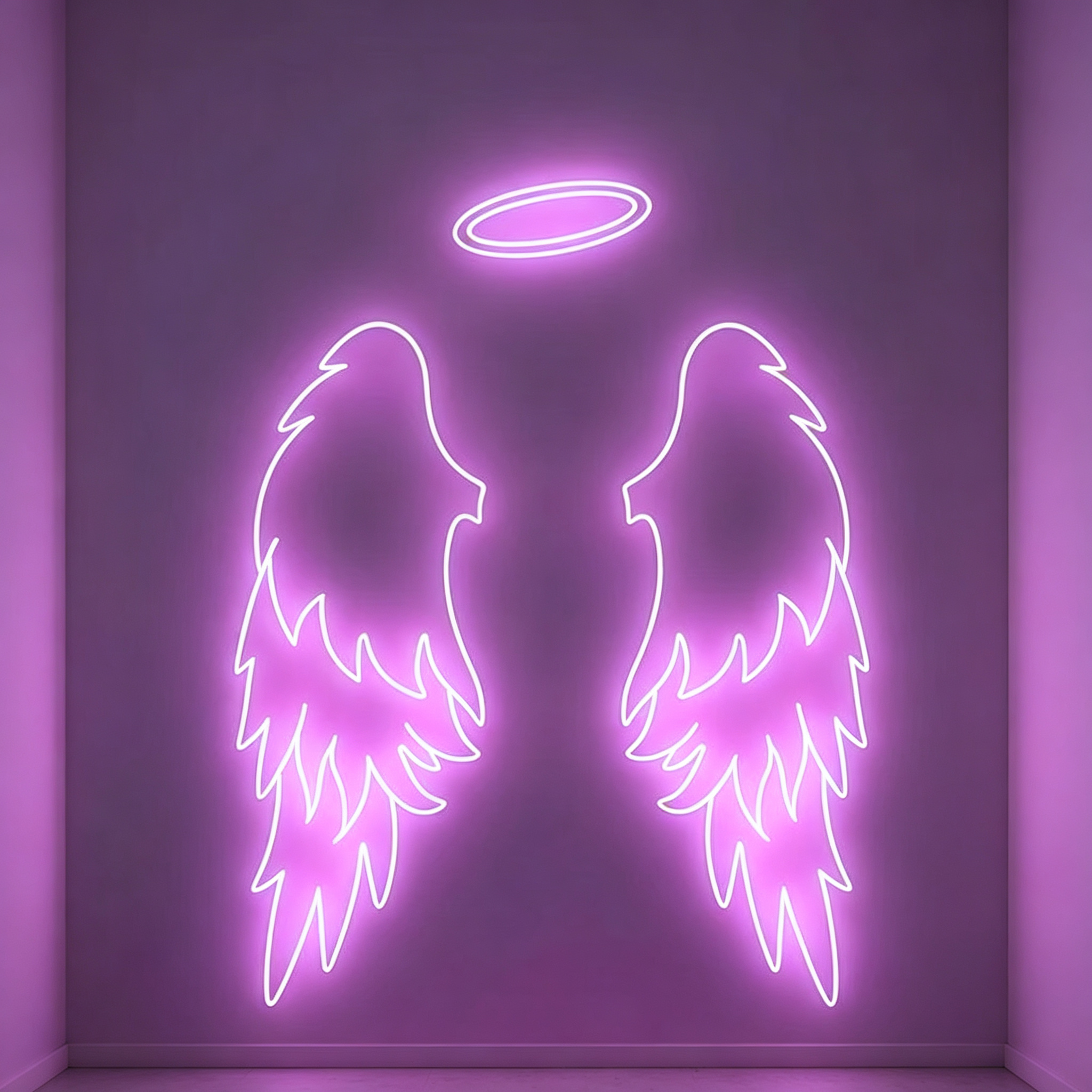 Angel Wings With Halo LED Neon Sign