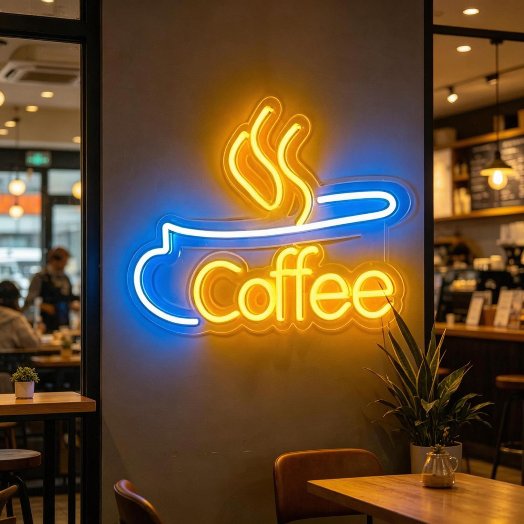Coffee Mug With Steam LED Neon Sign