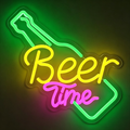 Beer Time Green Beer Bottle Shaped Neon Sign