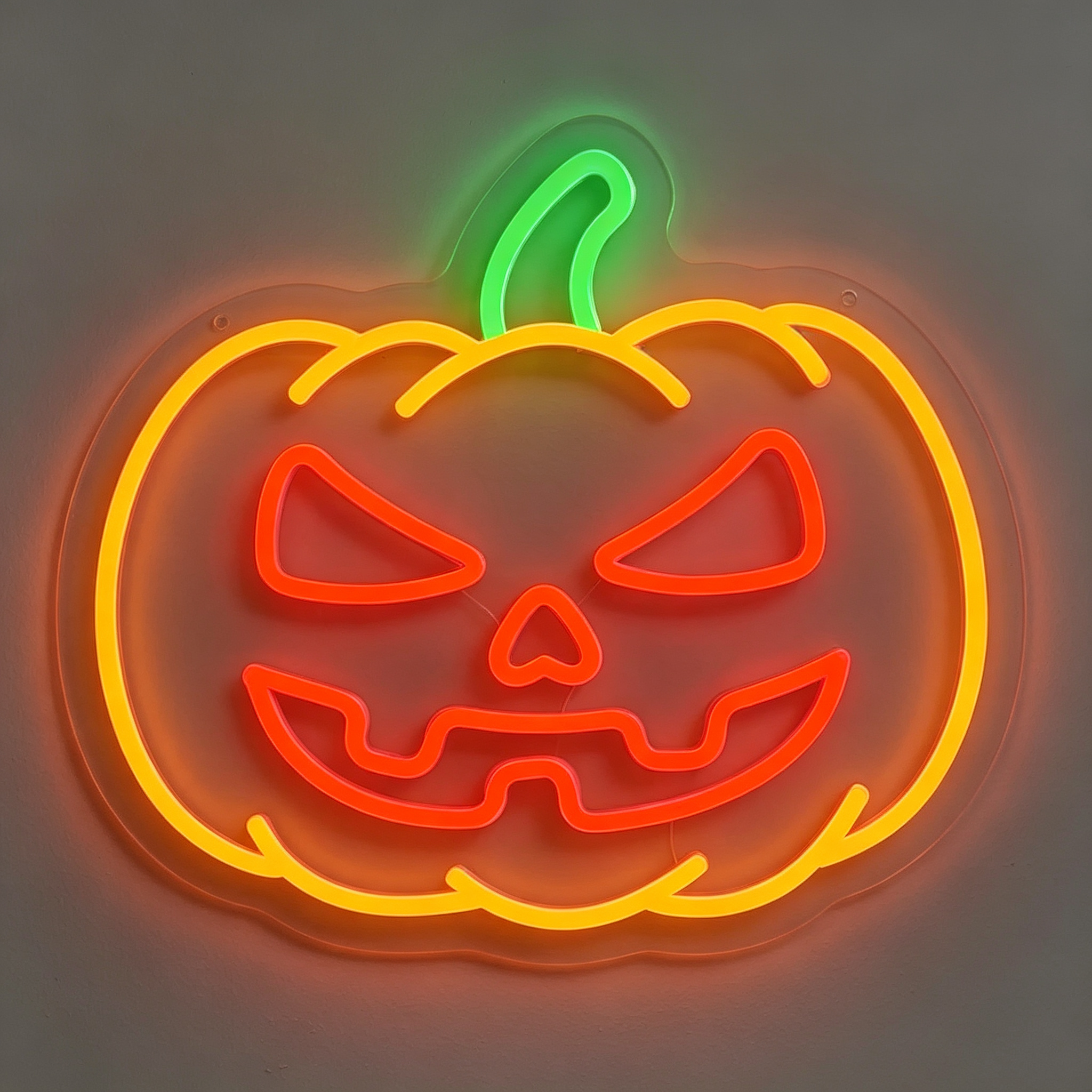 Angry Jack-o'-lantern Pumpkin Halloween Neon Sign