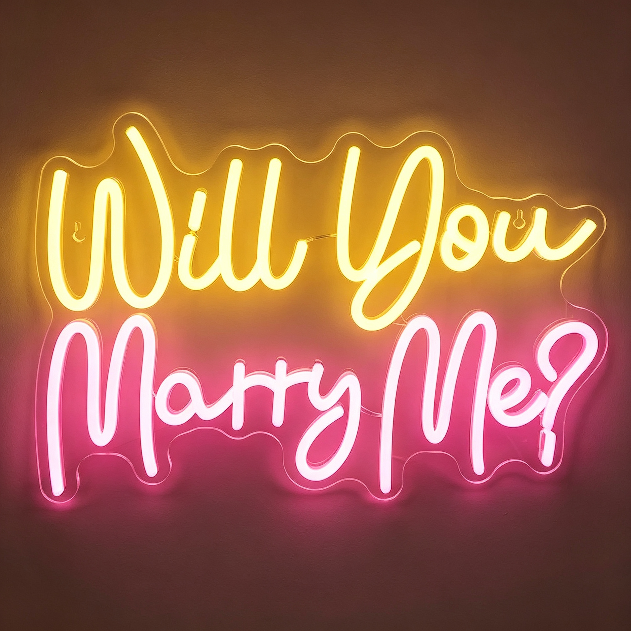 Will You Marry Me Two-Tone Proposal Neon Sign