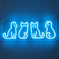 Four Sitting Cats Neon Sign