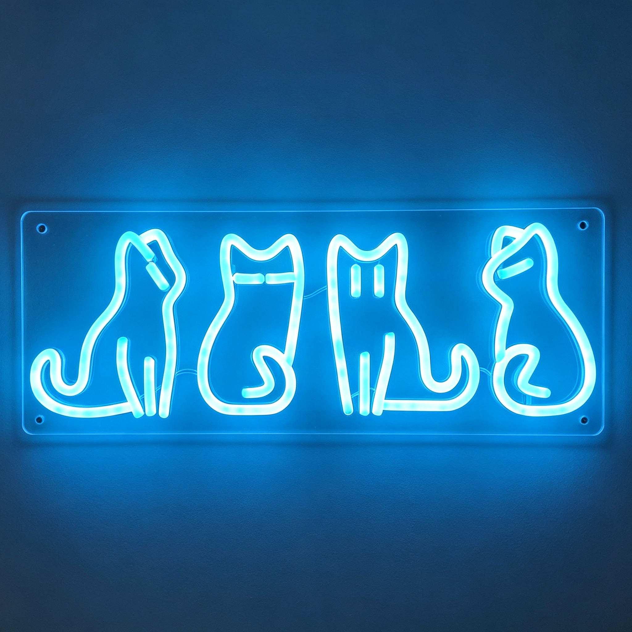 Four Sitting Cats Neon Sign