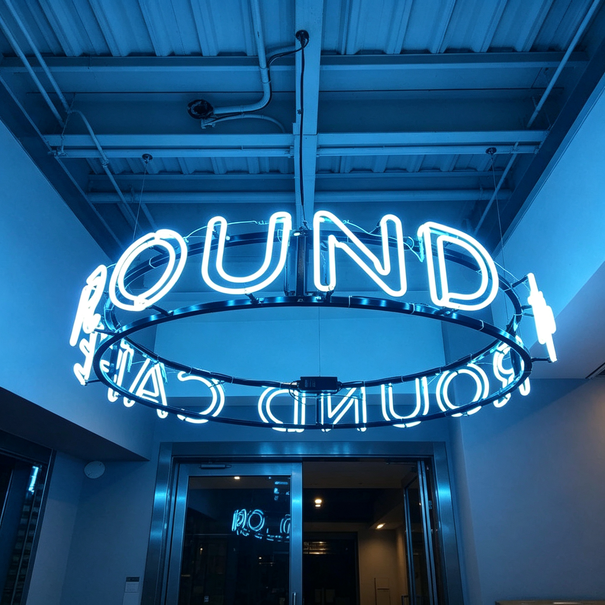 Round One Cafe Circular Ring LED Neon Sign
