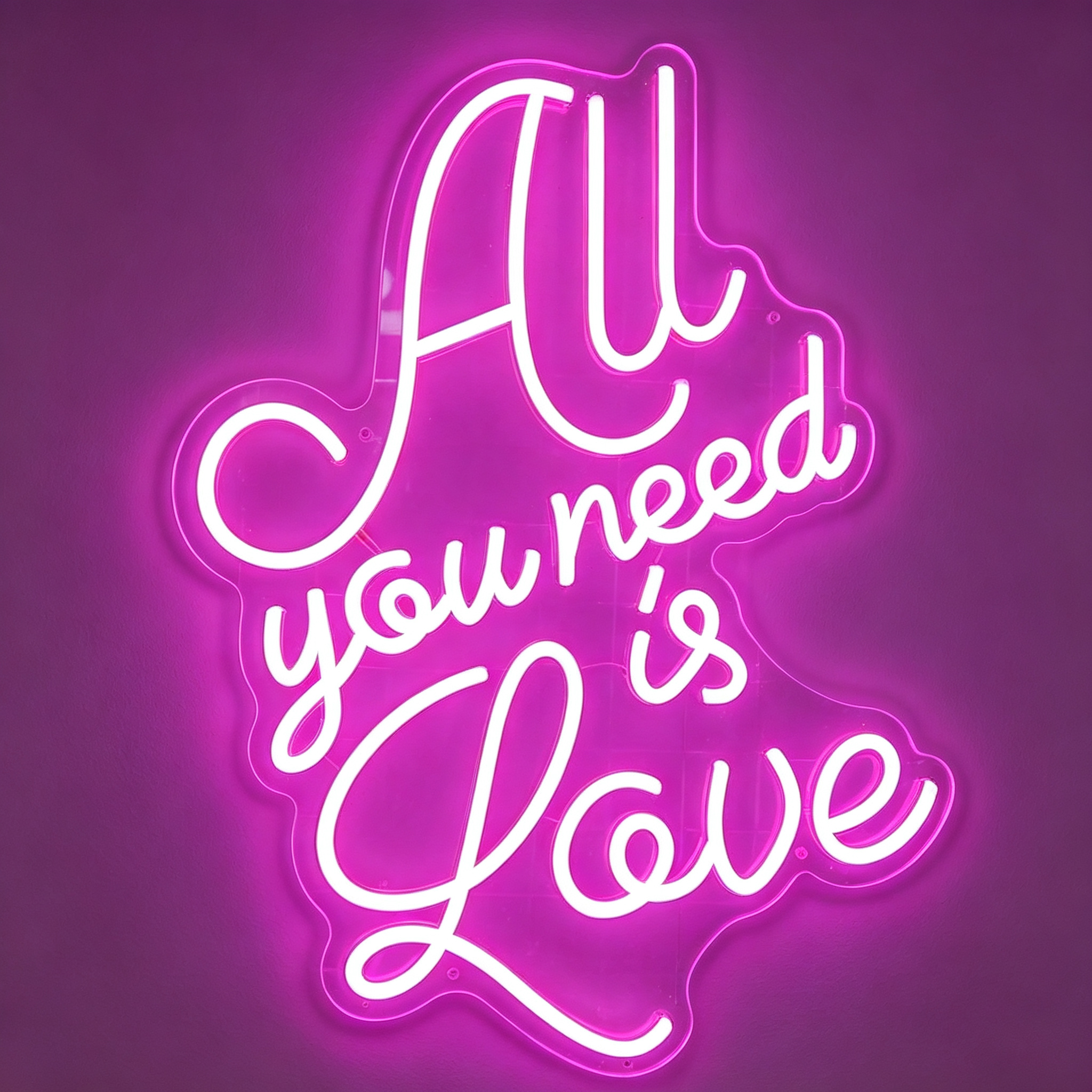 All You Need Is Love Stacked Cursive LED Neon Sign