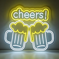 Cheers Two Clinking Beer Mugs Neon Sign