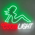Coors Light With Cowgirl Silhouette LED Neon Sign