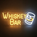 Whiskey Bar with Whiskey Glass LED Neon Sign