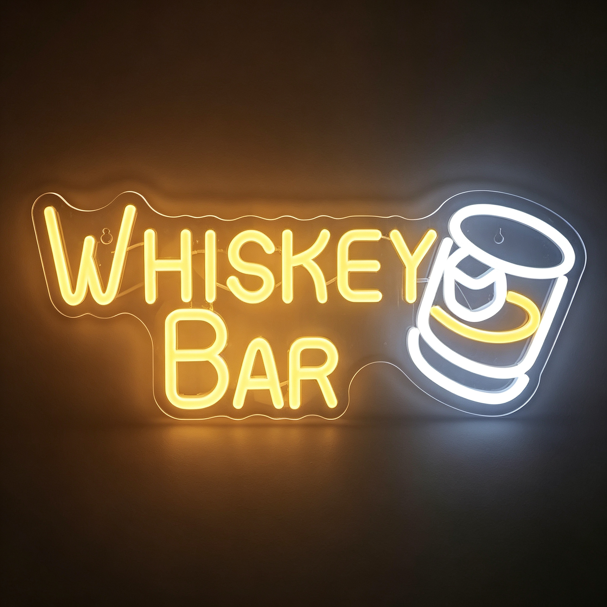Whiskey Bar with Whiskey Glass LED Neon Sign