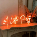 Warm Orange "A Little Party" Flowing Cursive LED Neon Sign