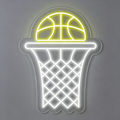 Half Basketball Over Hoop Net LED Neon Sign