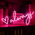 Always With Integrated Heart Graphic LED Neon Sign