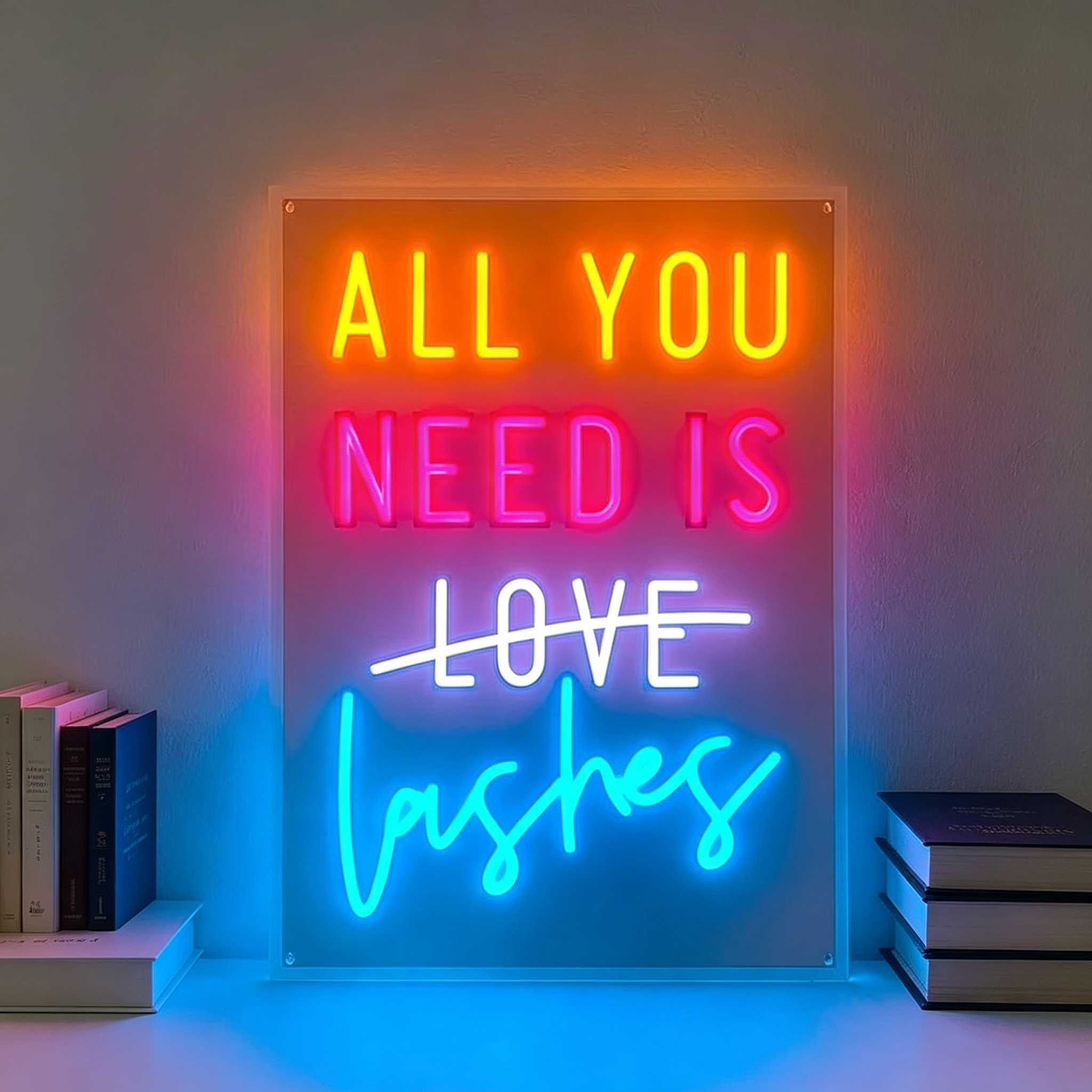 All You Need Is Love Lashes LED Neon Sign