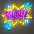 WOW Comic Book Burst Pop Art Neon Sign