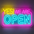 Yes! We Are Open Vibrant Rainbow Color Business Neon Sign