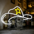 Cowboy Skull With Sheriff Star LED Neon Sign