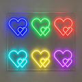 Six Interlocking Double Hearts LED Neon Sign