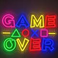 Game Over with Console Controller Buttons LED Neon Sign