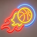 Basketball With Flaming Trail LED Neon Sign