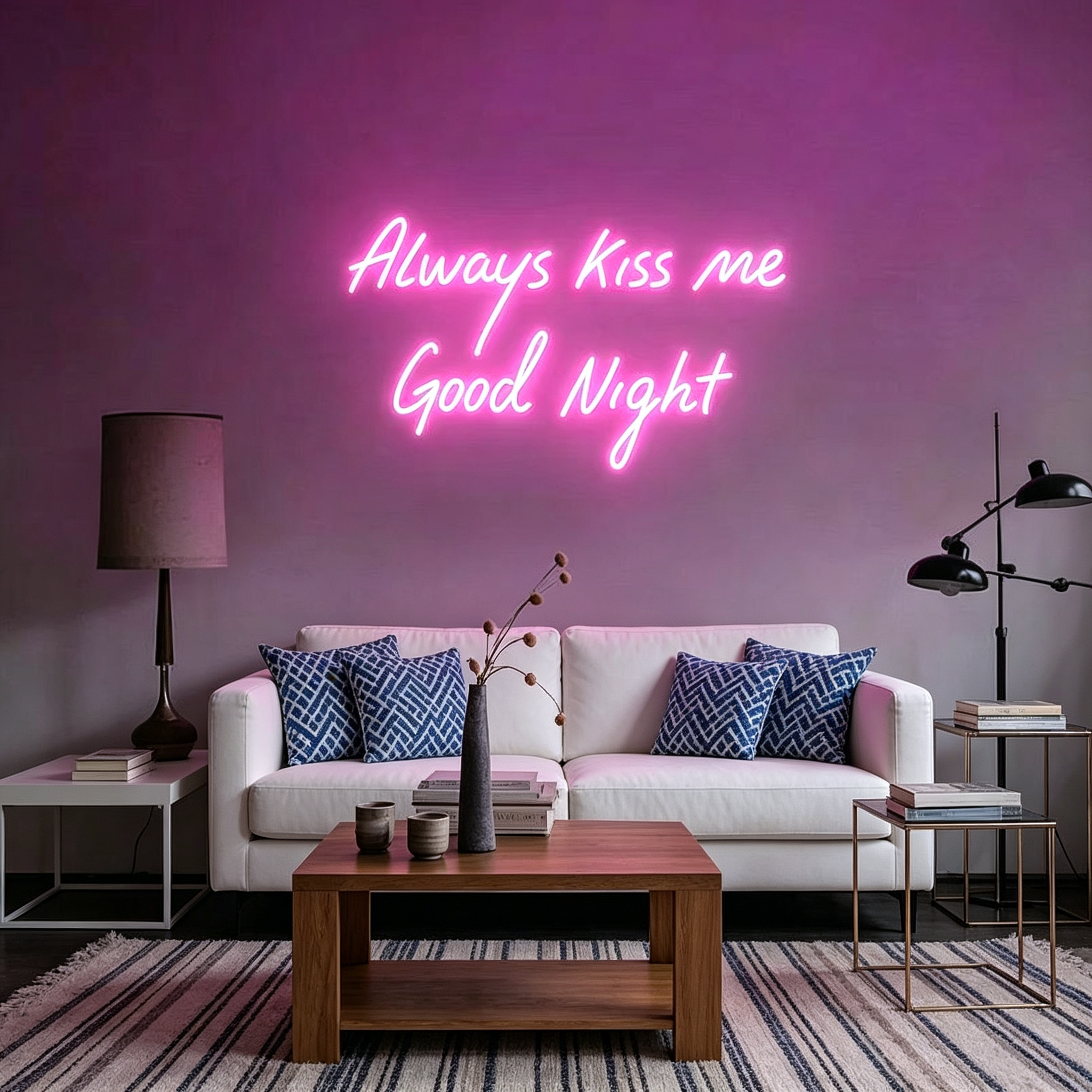 Always Kiss Me Good Night LED Neon Sign