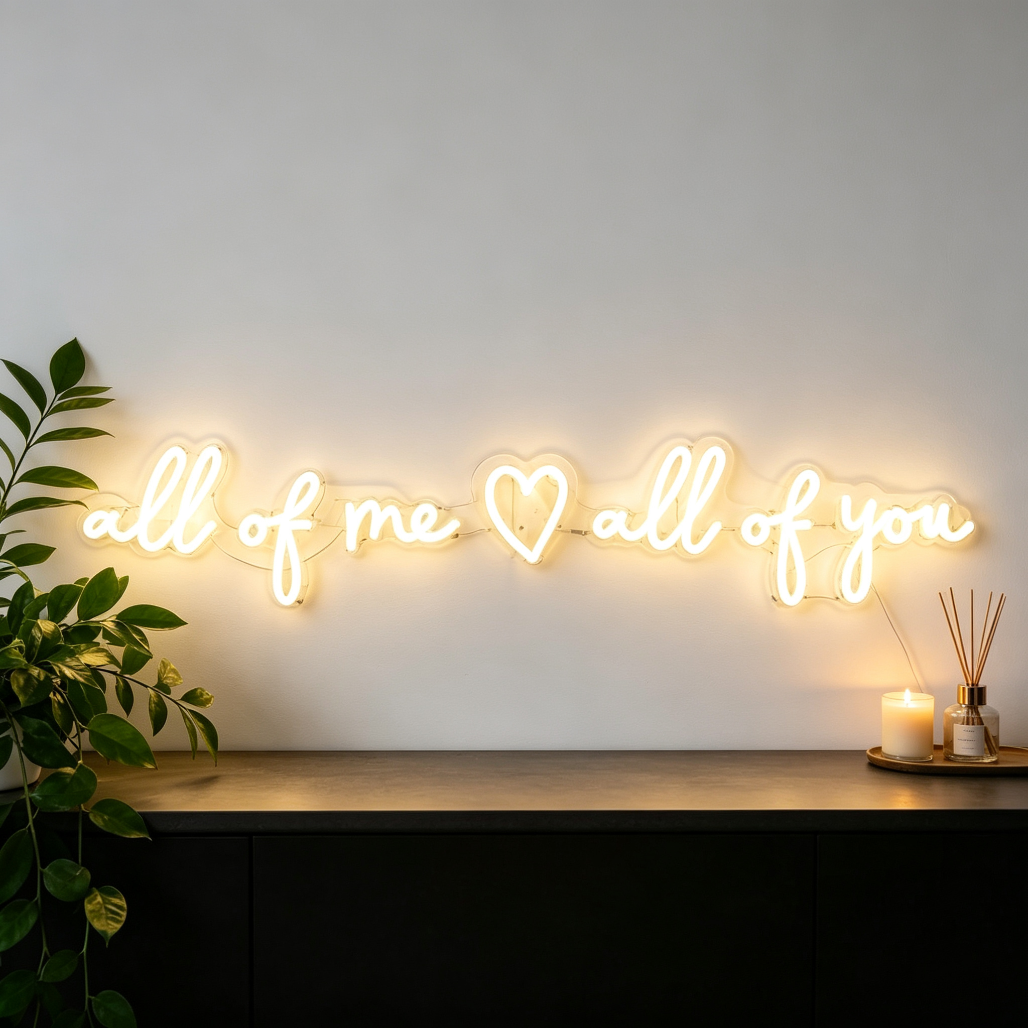 All of Me Love All of You with Heart LED Neon Sign