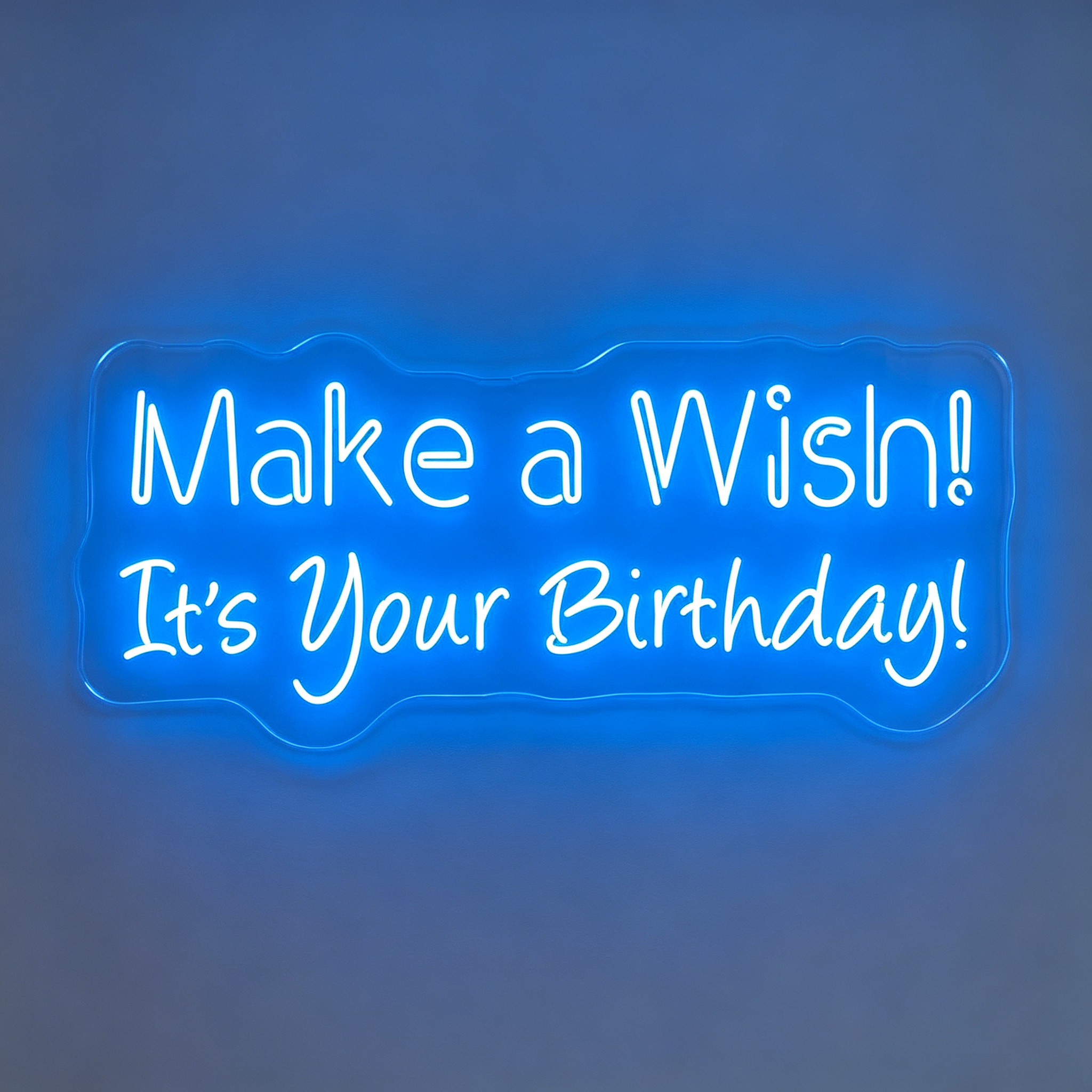 Make a Wish! It's Your Birthday! Two Line Neon Sign