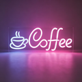Coffee With Coffee Cup Graphic LED Neon Sign