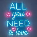 All You Need Is Love With Heart Accents LED Neon Sign