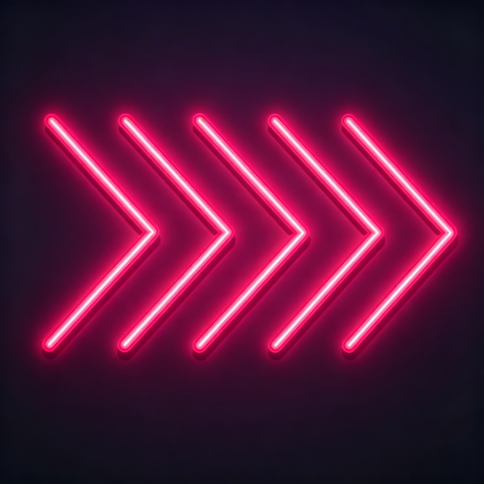 Five Parallel Right Chevron Arrows LED Neon Sign