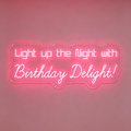 Light Up The Night With Birthday Delight Two Line Neon Sign