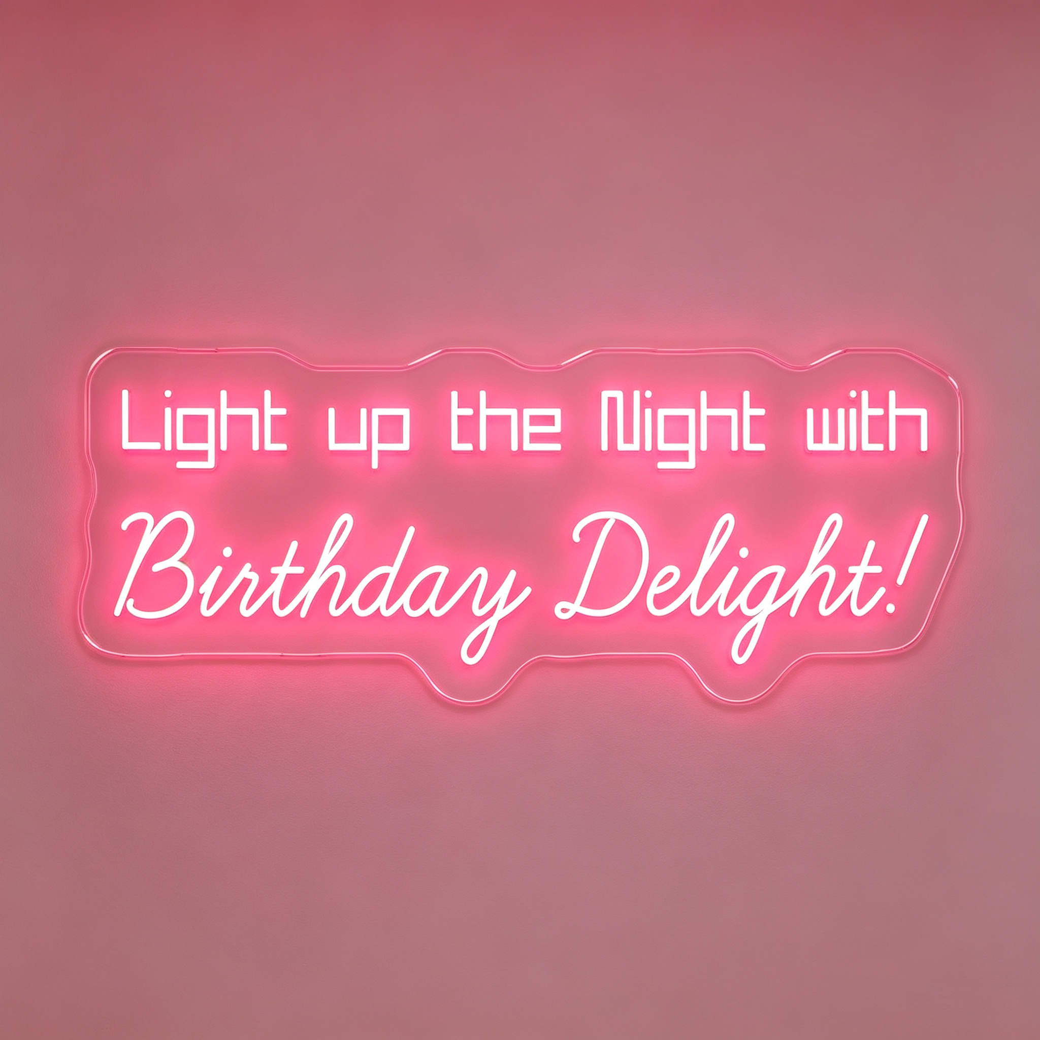 Light Up The Night With Birthday Delight Two Line Neon Sign